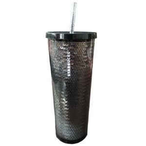 2018 Starbucks Holiday Collection Black Sequin Venti Tumbler with Straw